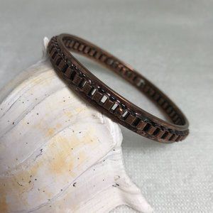 Vintage Copper Bangle Bracelet with an Industrial Flair